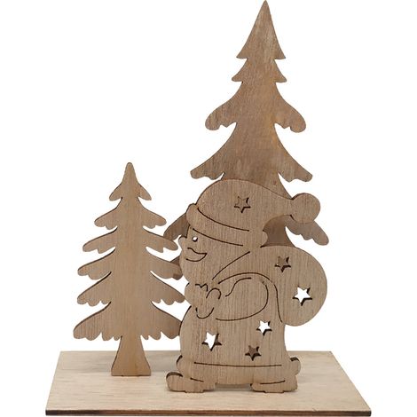 Nativity Scene - Wooden Tiered Table Decoration - Christmas Tabletop Ornament - Rustic Farmhouse Style - 1 Piece (1/5)