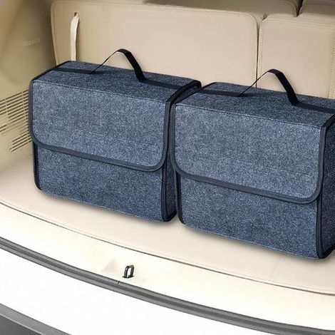 2-teilige Filz-Kofferraumtasche, Kofferraum-Organizer für Werkzeug und Wartungsmaterial, Organizer für Auto, Einkäufe und Autozubehör, 35 x 30 x 25 cm (1/5)