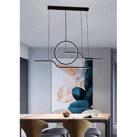 TrAdE Shop Traesio - Lampadario Led 32w Lampada Stile Contemporaneo Moderno Luce 6500k 4000k Nero A44 - -Bianco Freddo - (1/2)