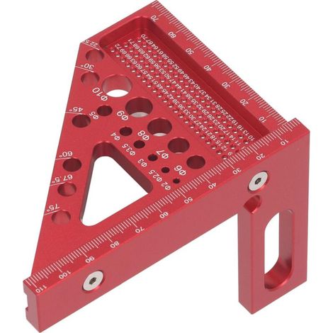 Équerre Triangulaire - Rapporteur Multi-Angles en Alliage d'Aluminium - Pour Traçage Précis en Menuiserie - 1 Pièce (1/5)