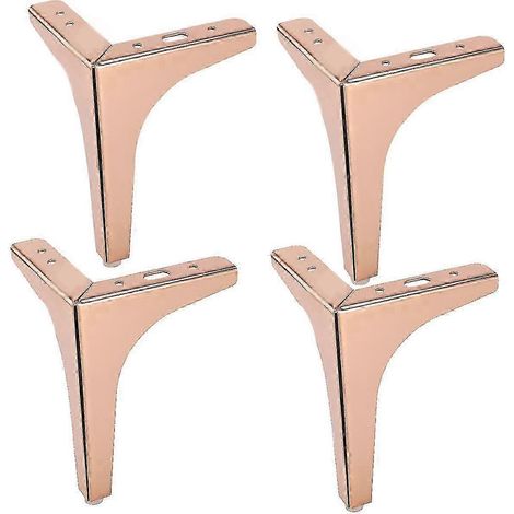 Pieds de canapé, ensemble de 4 pièces, pieds à trois branches en fer forgé or rose, plusieurs options de hauteur, compatibles avec les canapés, les tables basses et les meubles TV. (1/5)
