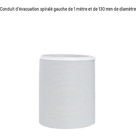 Tuyau évacuation climatiseur mobile 130mm, filetage gauche, longueur 1m (1/4)