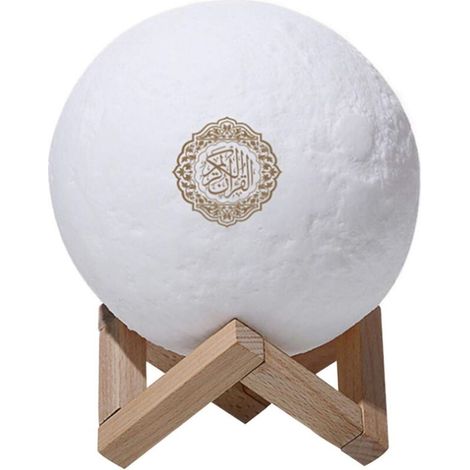 Quran Touch Veilleuse 3D avec LED 7 Couleurs, Haut-Parleur Bluetooth et Télécommande - Petite Lampe Lune