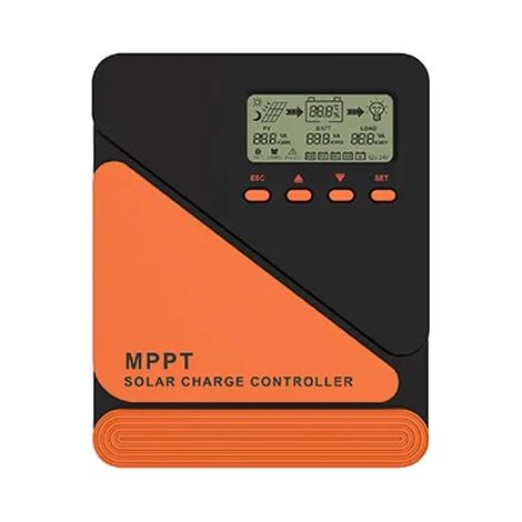 Controlador de carga solar, tecnología MPPT, pantalla LCD, MPPT-60A, 12V 24V Automático, Integrado Fuera de la Red (1/2)
