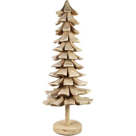 WEIHNACHTSBAUM PAULOWNIA WEIß HOLZ/NATUR 50X50X125CM