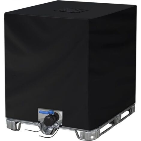 210D Bache pour Cuve IBC 1000L, Bache de Réservoir d'eau Couvercle, Anti-UV Anti-Poussière Bache de Housse Protection, Bouchon Cuve a Eau Bâche (116 x 100 x 120 cm, Noir) (1/5)