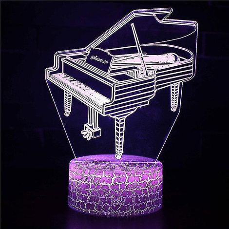 Lampe de chevet LED à illusion d'optique 3D, 7 couleurs, tactile, style Art Déco, pour chambre d'enfant. (1/4)