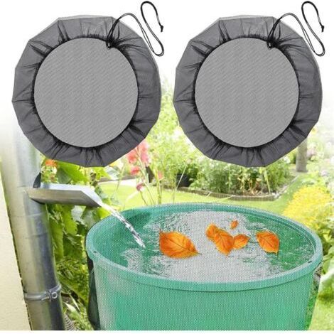 2 Pcs Filet pour Citerne de Pluie,Ø 60 cm Housse pour tonneau de Pluie avec Cordon de Serrage,Filet de Protection Réglable,Protection Contre Les Feuilles, Les moustiques (1/3)