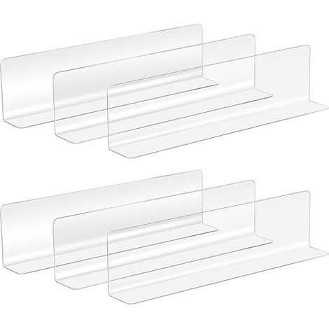 Amosfun SéParateurs D'ÉTagèRes en Plastique Transparents Diviseurs De Rayons Supermarché SéParateurs Organisateurs ÉTagèRes De Magasin Placard Armoire De Cuisine