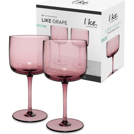 Verre À Vin, Ensemble De 2 Pcs, Verre Coloré Raisin, Contenance 270 Ml (1/5)