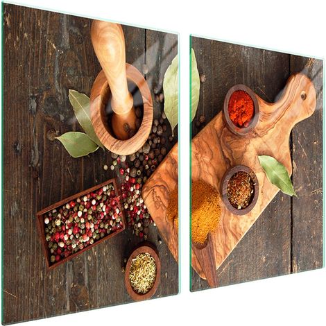 Plaque de protection en verre pour poêle 2x45x52 Épices (1/5)