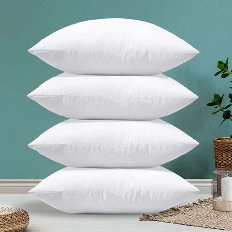 Lot de 4 Oreillers 50x50cm Coussin à Recouvrir, Rembourrage Coussins, Coussin de Garnissage Blanc, Oreillers Intérieur Décoratifs Doux et Moelleux