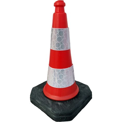 Verkehrsleitkegel, Pylon, Warnkegel 500mm, Gewicht 3,5 kg, 2 Streifen