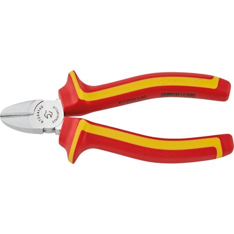 Pince coupante latérale - 140 mm - Chromée - Pour couper des câbles ainsi que des fils souples et durs, y compris les fils de piano - Poignées à 2 composants isolées jusqu'à 1 000 V