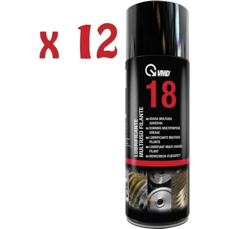 12 bombolette spray lubrificante multiuso grasso filante 400ml Vmd 18