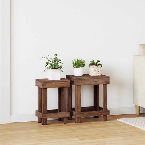 Pflanzenständer 2 pcs Braun 70 x 11 x 27 cm Mahagoni Holz