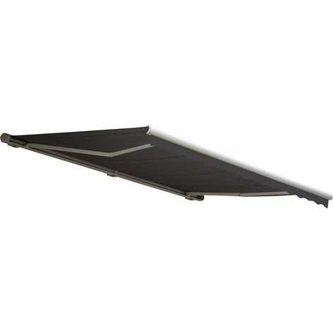 Elektrische Kassetten-Markise HHG-303, Vollkassette Volant 4,5x3m Polyester Anthrazit (1/5)