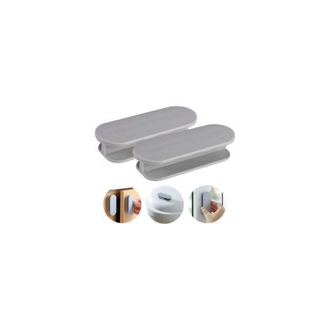Juego de 2 manijas grises para puertas de balcón, pomos para puertas, manijas autoadhesivas para puertas, tiradores para muebles, puerta de balcón, exterior, manija