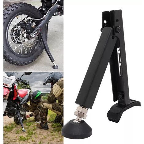 Senderpick – Béquille latérale simple pour moto – Béquille de levage avant/arrière – Charge max 0.56kg – Matériau fer – Couleur noire (1/5)