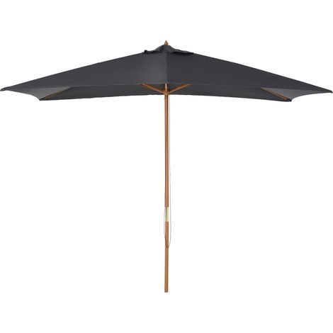 Parasol droit rectangulaire Parasol de jarden grete taille dim. 3L x 2l x 2,5H m gris foncé, parfait pour profiter de l'ombre et de la protection solaire dans votre jardin, sur votre balcon ou à la...
