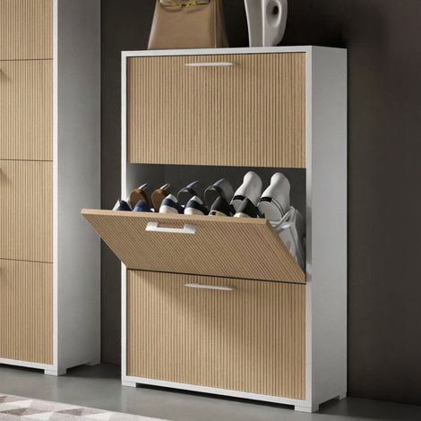 Schuhschrank Dodecatheon, Schuhregal mit einem Fach, 28x67x112h cm Weiß (1/5)