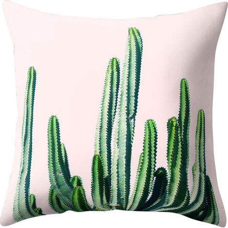 Housse De Coussin - Feuilles De Succulente - Pour Canapé Chaise Lit Voiture Bureau - 45 X 45 Cm - 1 Pièce