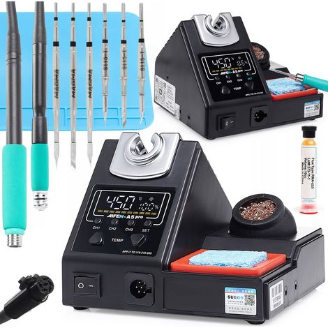 Stazione saldante Aifen A5 Pro con 3 punte C115 + saldatore e 3 punte C210