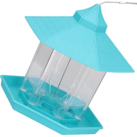 Mangeoire automatique pour oiseaux d'extérieur à suspendre au toit mangeoire pour oiseaux sauvages décoration suspendue pour jardin, cour et enclos extérieur. (1/5)