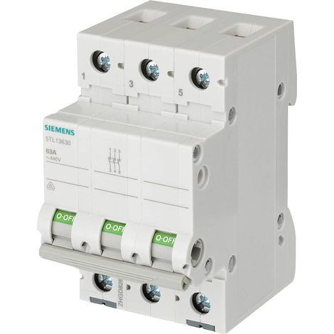 Interruttore Grigio 63 A 3 NA Siemens 5TL13630 (1/2)