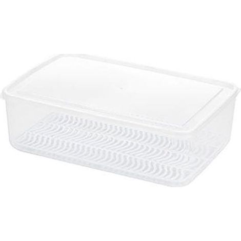 Boîte de Conservation Alimentaire Transparente en PP Empilable avec Planche d'Égouttage - Grand Format pour Réfrigérateur (1/5)