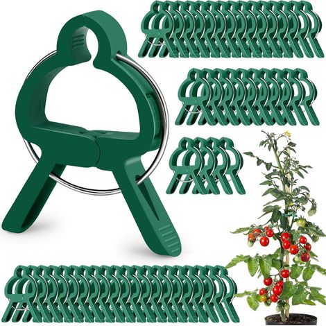 50 Pièces Clips pour Plantes, Clips de Support pour Plantes, Attache Tomates Clips Réutilisable (1/5)