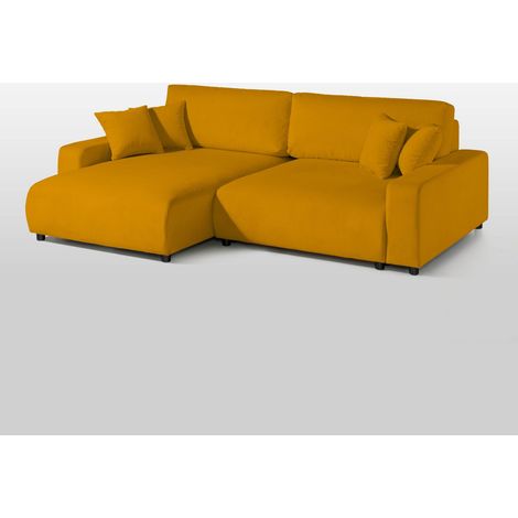 Ecksofa Samt 234x170x78 gelb SOFIAMassivmoebel24 GmbH