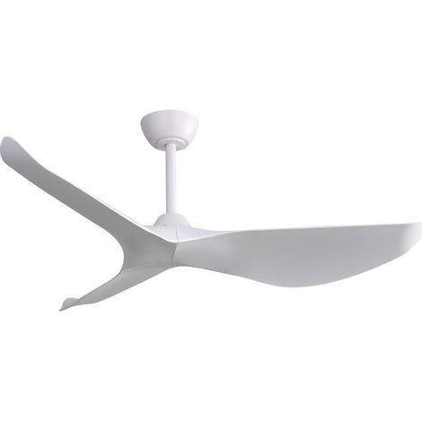 Ventilateur de plafond intérieur de 132 cm (52 pouces) avec télécommande (6 vitesses), 3 pales en ABS, moteur CC réversible, blanc - idéal pour les salons (1/5)
