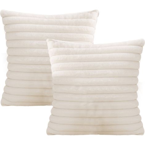 1 Taie d'oreiller, fausse fourrure, rayures, double face, salon, chambre (1/5)