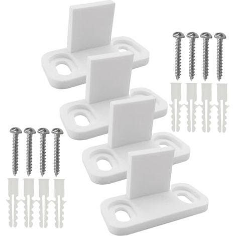 lot de 4 guide de sol pour porte coulissante, plastique, blanc (1/5)