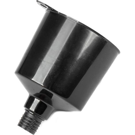 Entonnoir universel ovale en plastique noir pour carburant, liquide et eau, 12 cm, amio-04043 (1/3)