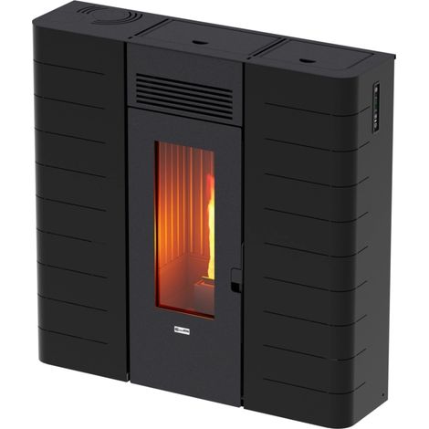 termostufa a pellet slim canadian stove "slim 16" nero 15 kw