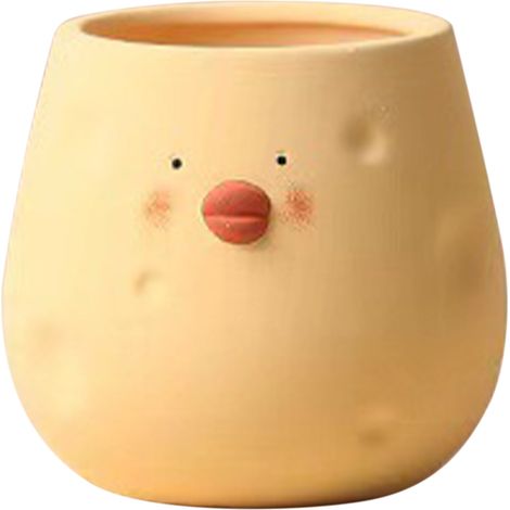 POT DE FLEURS CÉRAMIQUE POULE COQ MIGNON JAUNE OEUF POUR PLANTES SUCCULENTES CACTUS INTÉRIEUR EXTÉRIEUR DÉCORATION 220G (1/5)