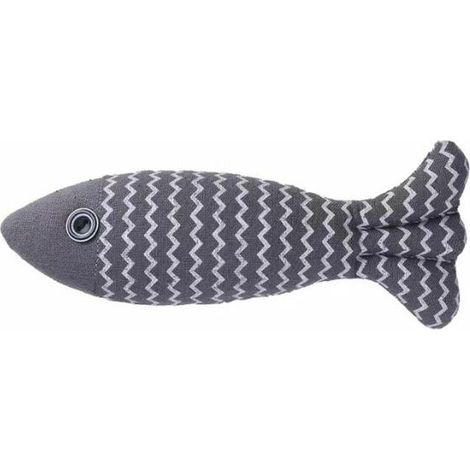 2 jouets pour animaux de compagnie jouets pour chats, chats, lin, poisson, marionnettes d'herbe à chat, bleu marine + marron 2195CM (1/5)
