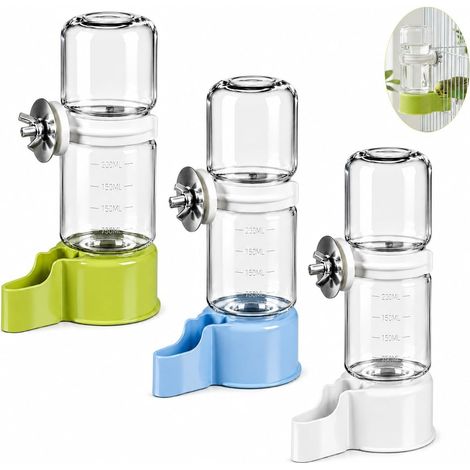 3PCS Abreuvoir Automatique pour Oiseaux de Cage, Distributeur d’Eau pour Oiseaux avec Fixation Clip, Fontaine à Eau Anti Fuite pour Perruches, Canaris et Petits Perroquets