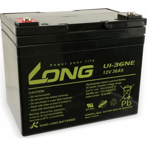 Accumulateur au plomb KUNG LONG U1-36NE, 12 V-/36 Ah, cyclique