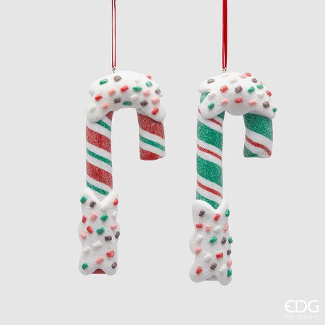 EDG Enzo De Gasperi Addobbo Natalizio Candy Cane H13,3 cm Ass. 1 Pezzo – Decorazione per Albero di Natale (1/4)