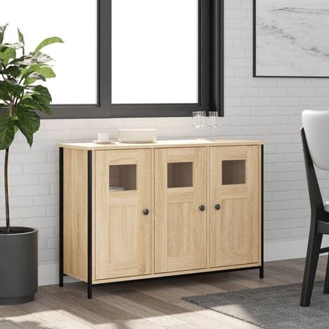 Buffet de Rangement chêne sonoma 100x35x70 cm Bois d'Ingénierie, Design Moderne, pour salon et salle à manger (1/5)
