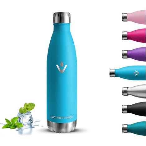 Gourde 500ml Gourde Isotherme Sans BPA Bouteille Enfant 24h Froid 12h Chaud Bouteille Isotherme Anti Fuite Reutilisable Double Vide Bouteille d'eau pour l'École Bureau Voyage Yoga (1/5)