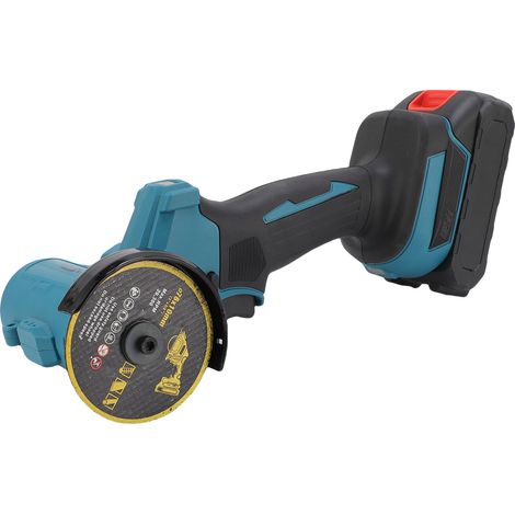Meuleuse d'angle électrique 21V sans fil, mini rectifieuse multifonction rechargeable avec 4 disques, outil de découpe portatif pour bricolage maison, bleu - Prise EU 100-240V (1/5)