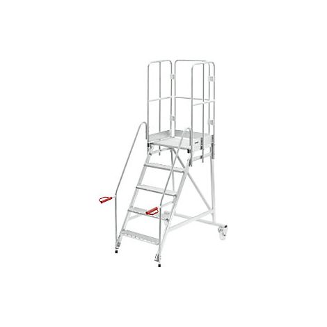 Escalera rodante con tarima galvanizada al horno 5 peldaños (1/5)