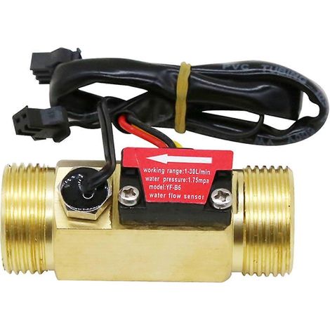Capteur de débit YF-B6, débitmètre à effet Hall 1,75 MPa pour la mesure de liquides DC5-18V, lot de 1 (1/4)