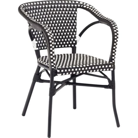 Fauteuil DONA en Rotin synthétique style bistrot pour extérieur