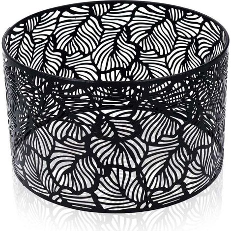 Abat-Jour pour Ampoules E14 E27 25 x 16 cm Noir Abat-Jour Tambour Universelle Moderne Lampe de Dissipation Thermique (1/4)