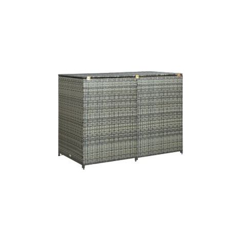 Abri de poubelle double Résine tressée Anthracite 148x77x111 (1/5)